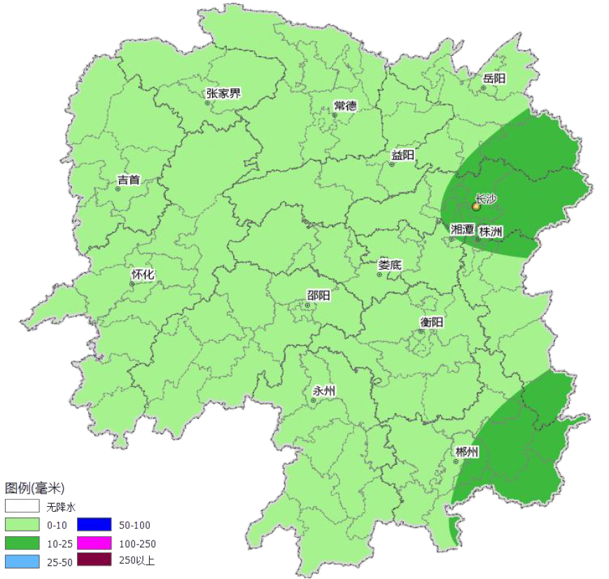 10日8时至11日8时降水预报