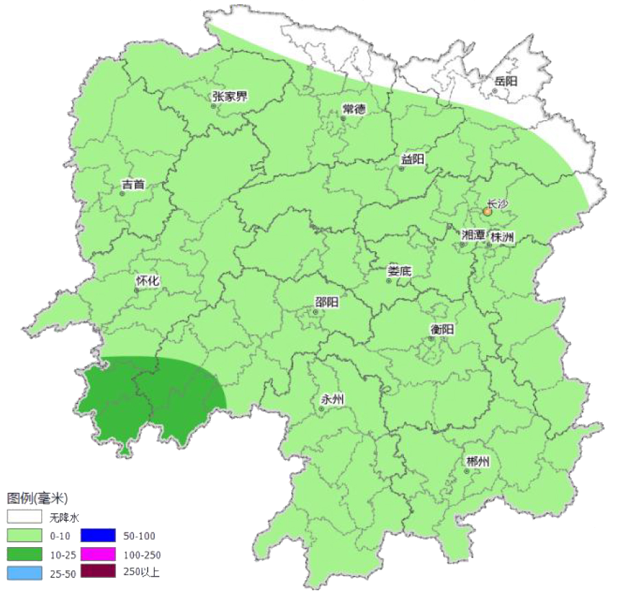 17日8时至18日8时降水预报
