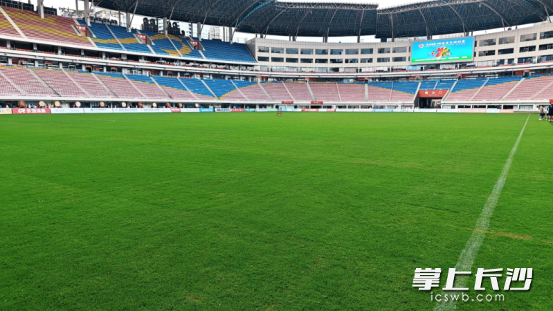 目前，长沙贺龙体育场已按照国家一级场地标准完成了场地草坪养护工作。