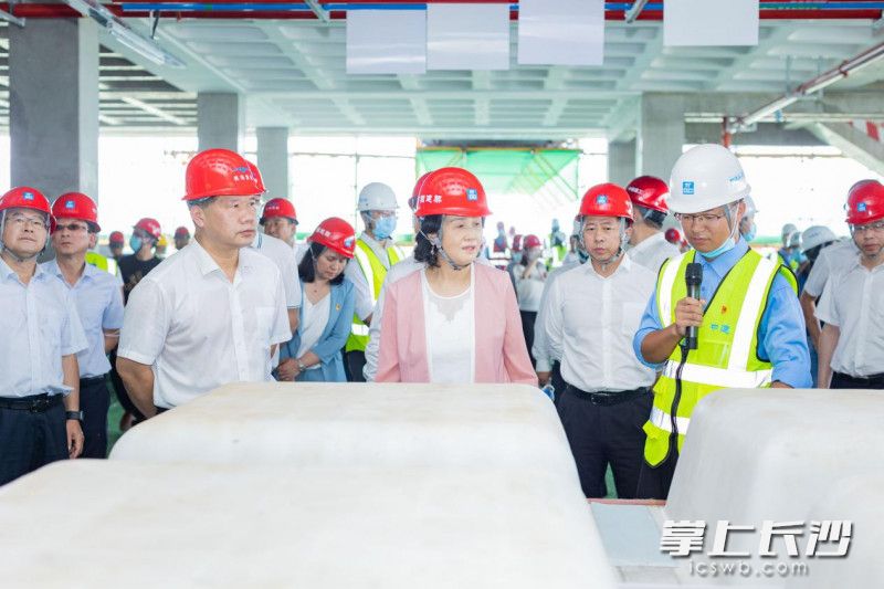 启动仪式结束后，与会人员对长沙机场改扩建工程综合交通枢纽工程项目进行现场观摩。