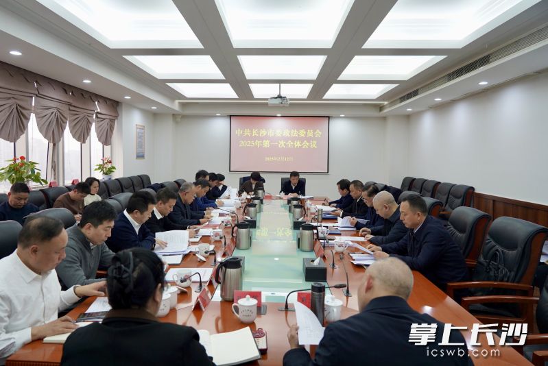 12日下午，市委政法委员会2025年第一次全体会议召开。 长沙晚报通讯员 袁帅 摄