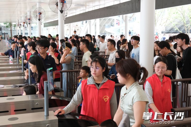 景区门口59个闸机可供游客快速有序入园。
