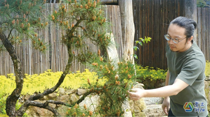 刘志富在打理民宿。