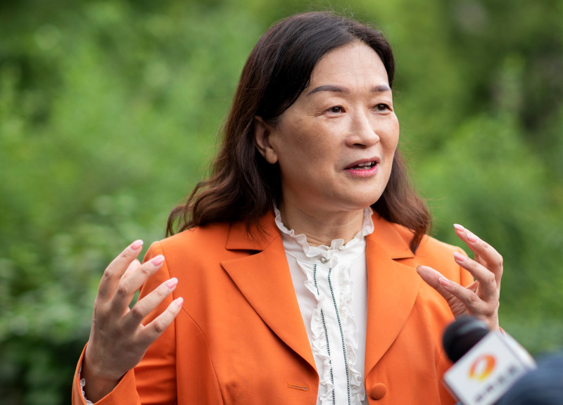 住湘全国政协委员陈晓红。（全媒体记者 邹麟 摄）