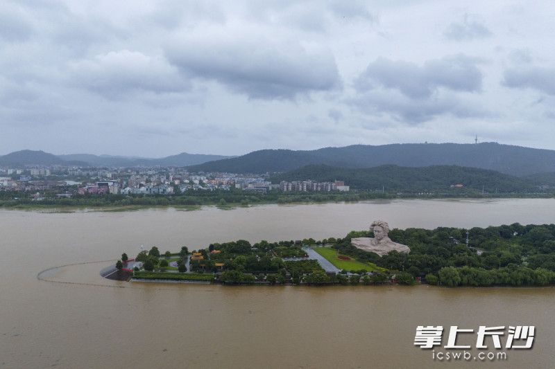 2024年6月24日15时的橘子洲实景。