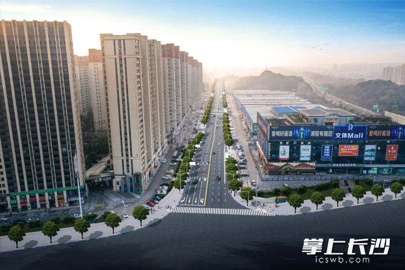 黄谷路(天心区边界—汇金路)拓宽工程效果图。 黄谷路(天心区边界—汇金路)拓宽工程效果图。