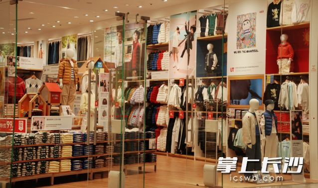 商场中部分商家已上架羽绒服。 