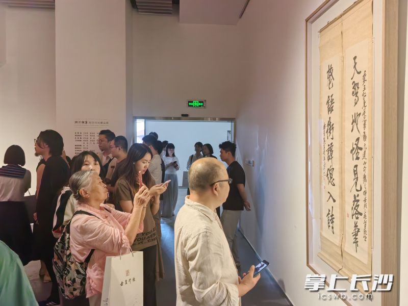 吴昌硕先生的书法作品吸引观展者驻足欣赏。