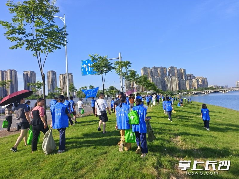 “河小青”暑期在行动。长沙晚报通讯员 郭洪波 摄。