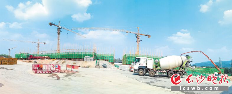 湘华职校灰汤校区项目正在紧锣密鼓地建设推进。张禹 摄