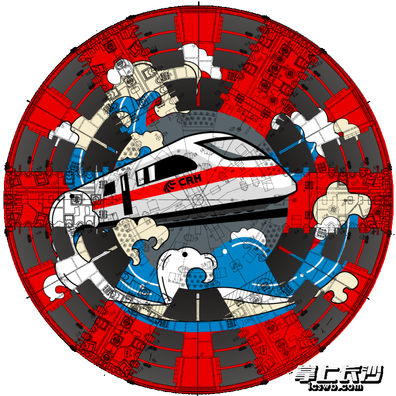 一列飞驰的高铁，踏着奔涌的浪潮穿江而出，动感十足。图片均为长沙晚报通讯员 胡清提供