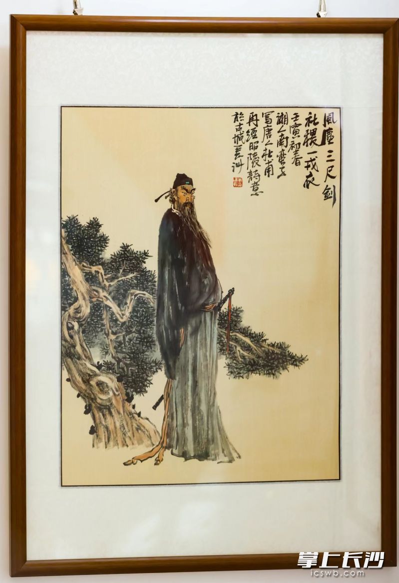 长沙晚报社（集团公司）“强省会 勇担当 喜迎二十大 党媒永忠诚”主题文艺创作大赛绘画类一等奖作品：杜甫诗意图，作者：李建新。