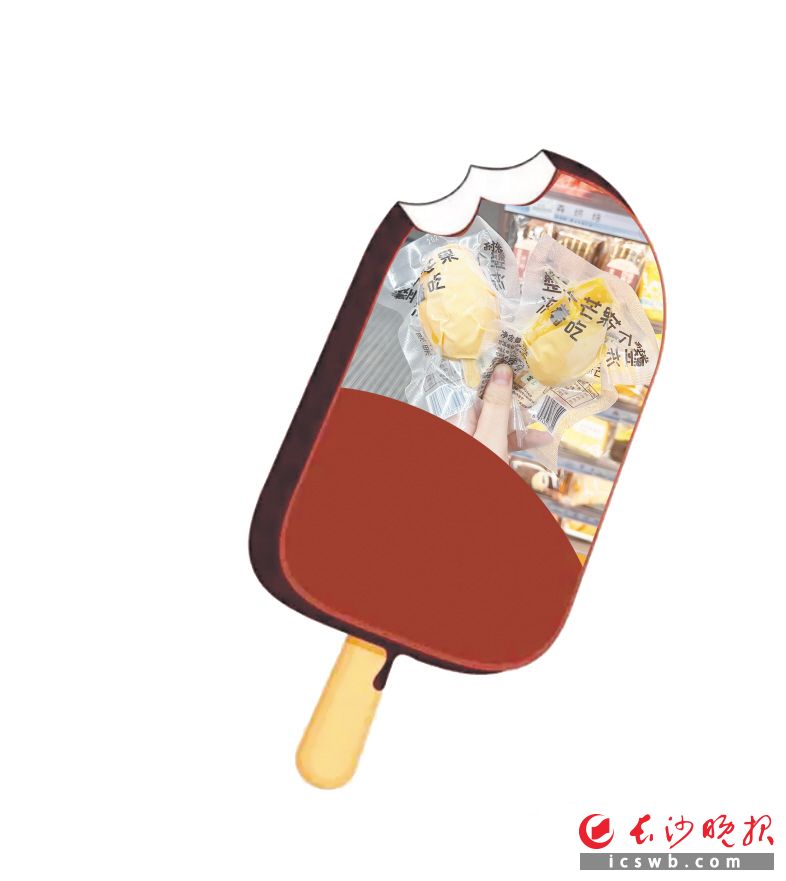 冻水果是将果肉串在一根木棍上，造型像是一支雪糕。